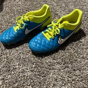 Nike Kids Blue and Yellow Soccer Shoes